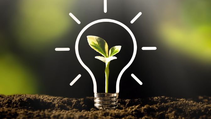 Nachhaltige Glühbirne dunkel 